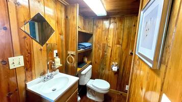 Hair dryer, towels, toilet paper