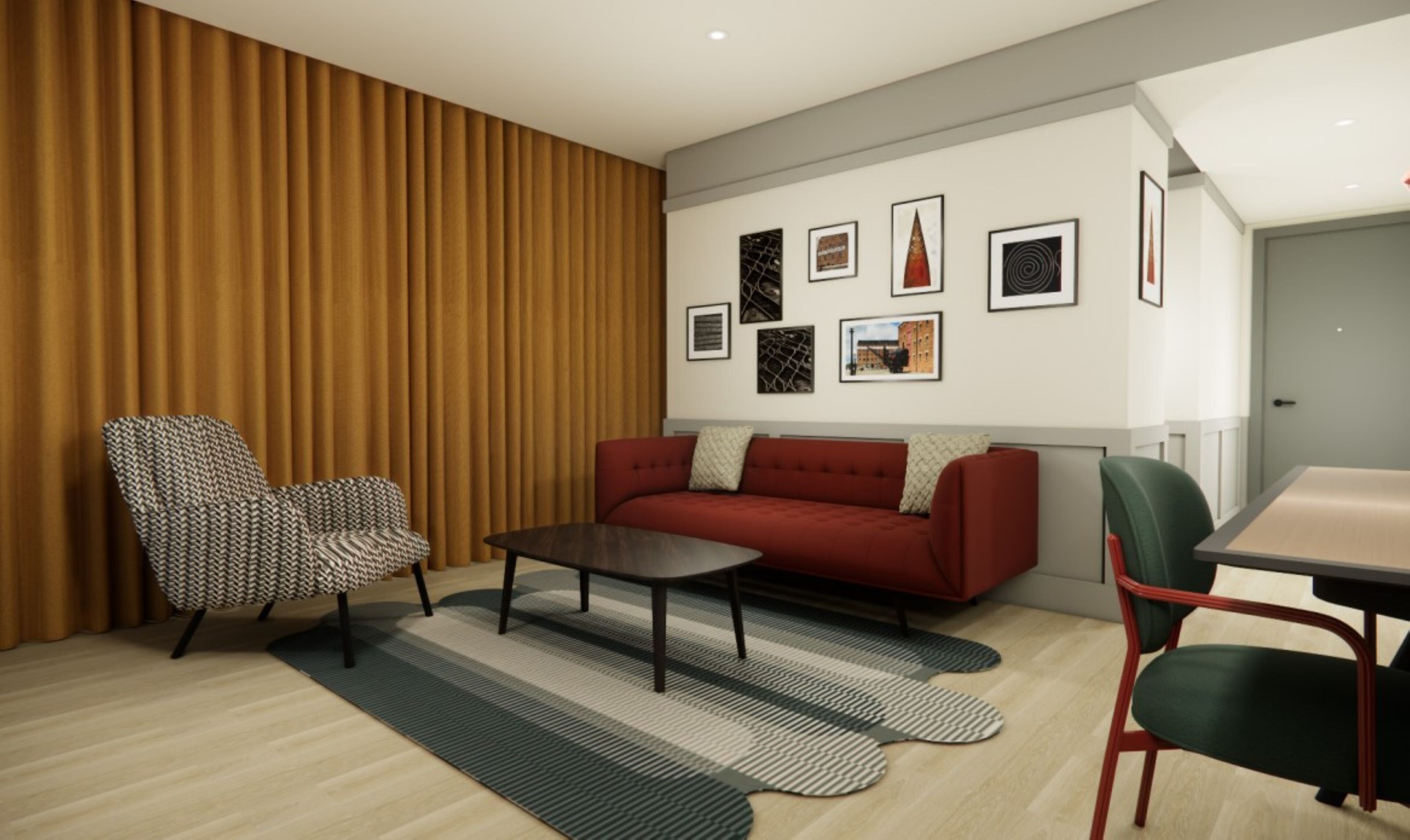 Sviitti, 1 makuuhuone | Tallelokero huoneessa, työpöytä