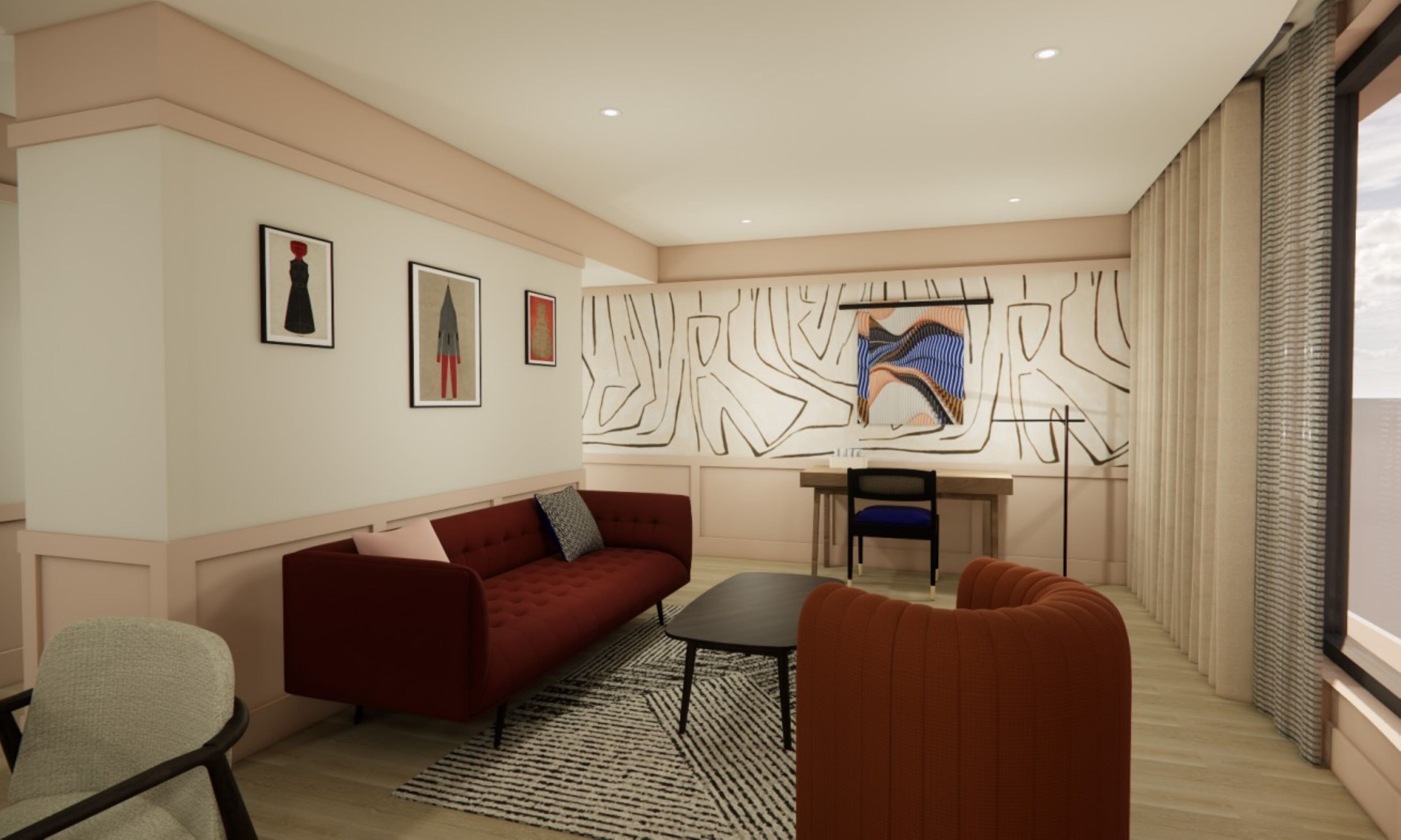 Suite, 1 chambre | Coffre-fort, bureau, espace de travail pour ordinateurs portables