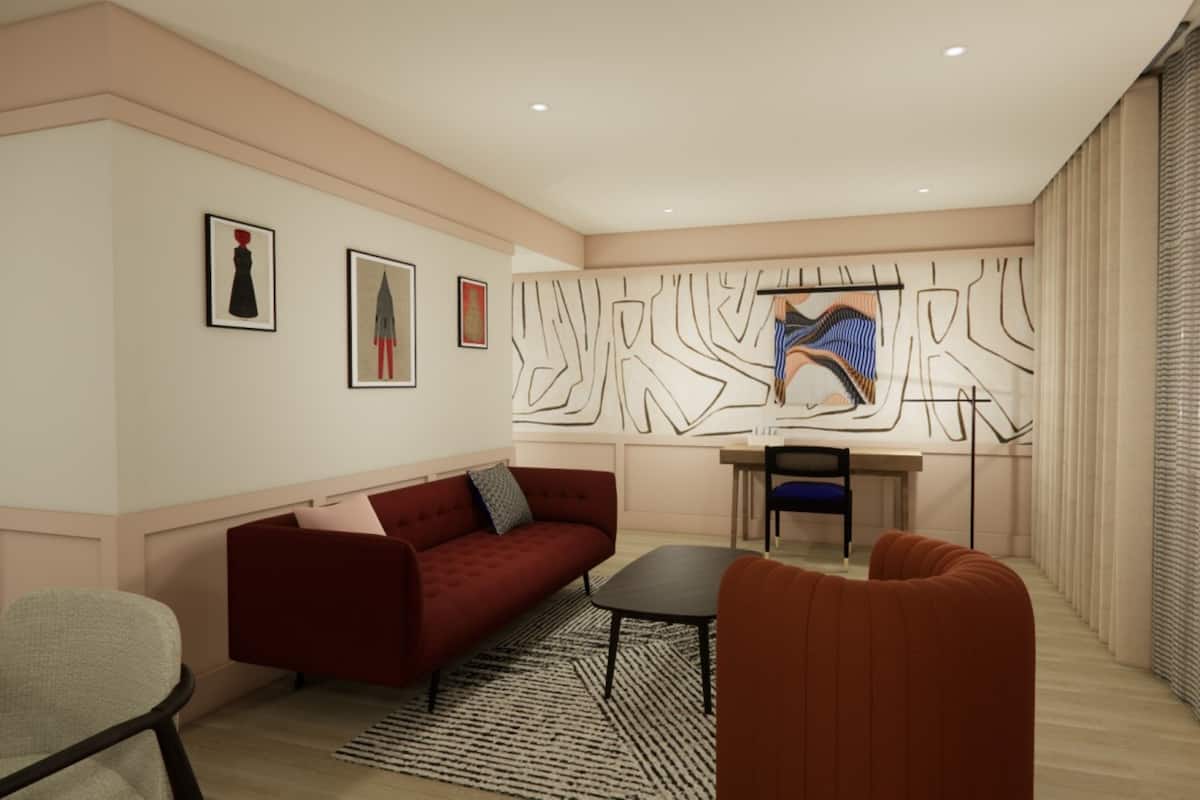 Suite, 1 chambre | Coffre-fort, bureau, espace de travail pour ordinateurs portables