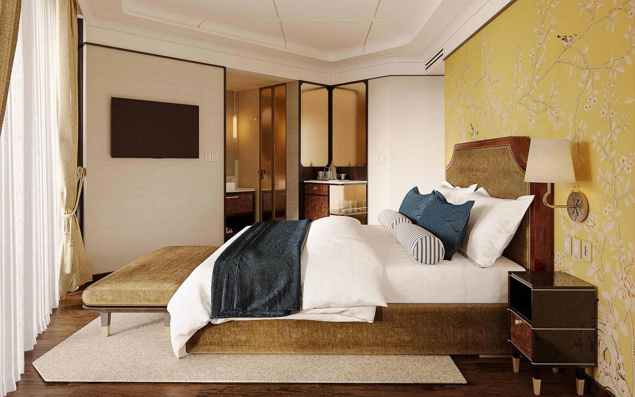 頂級客房, 1 張特大雙人床, 邊間