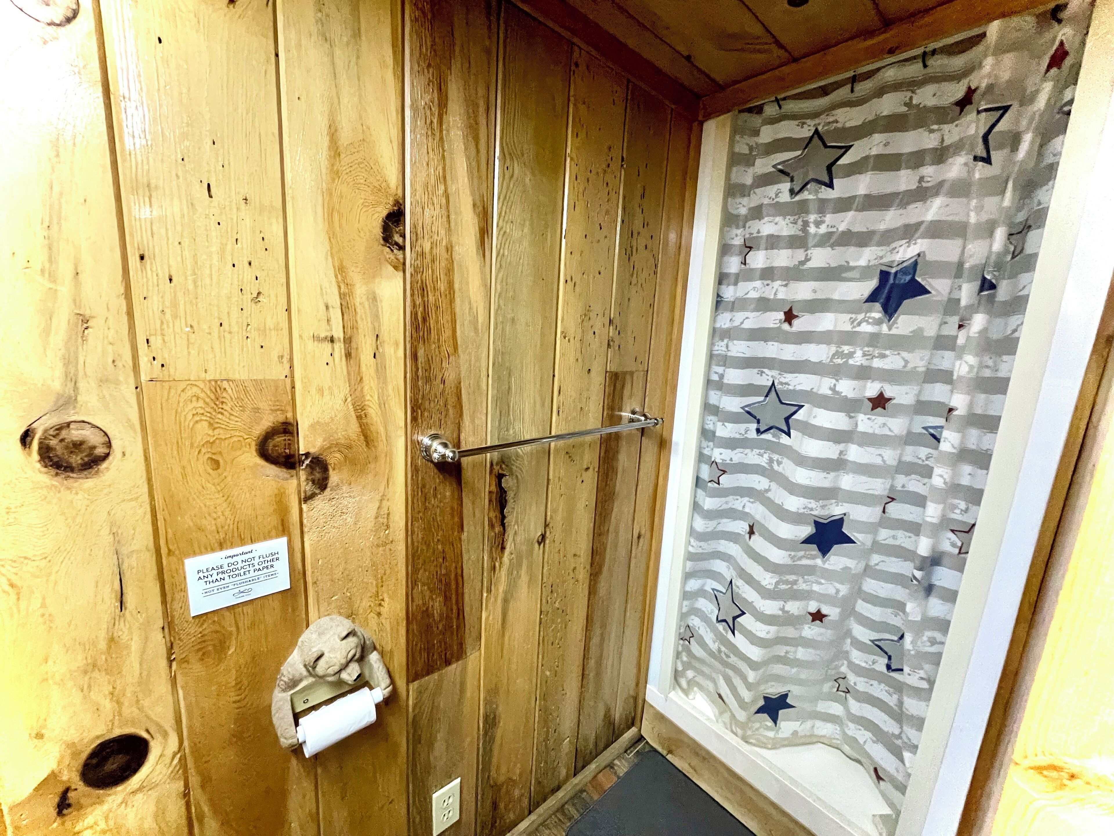 Hair dryer, towels, toilet paper