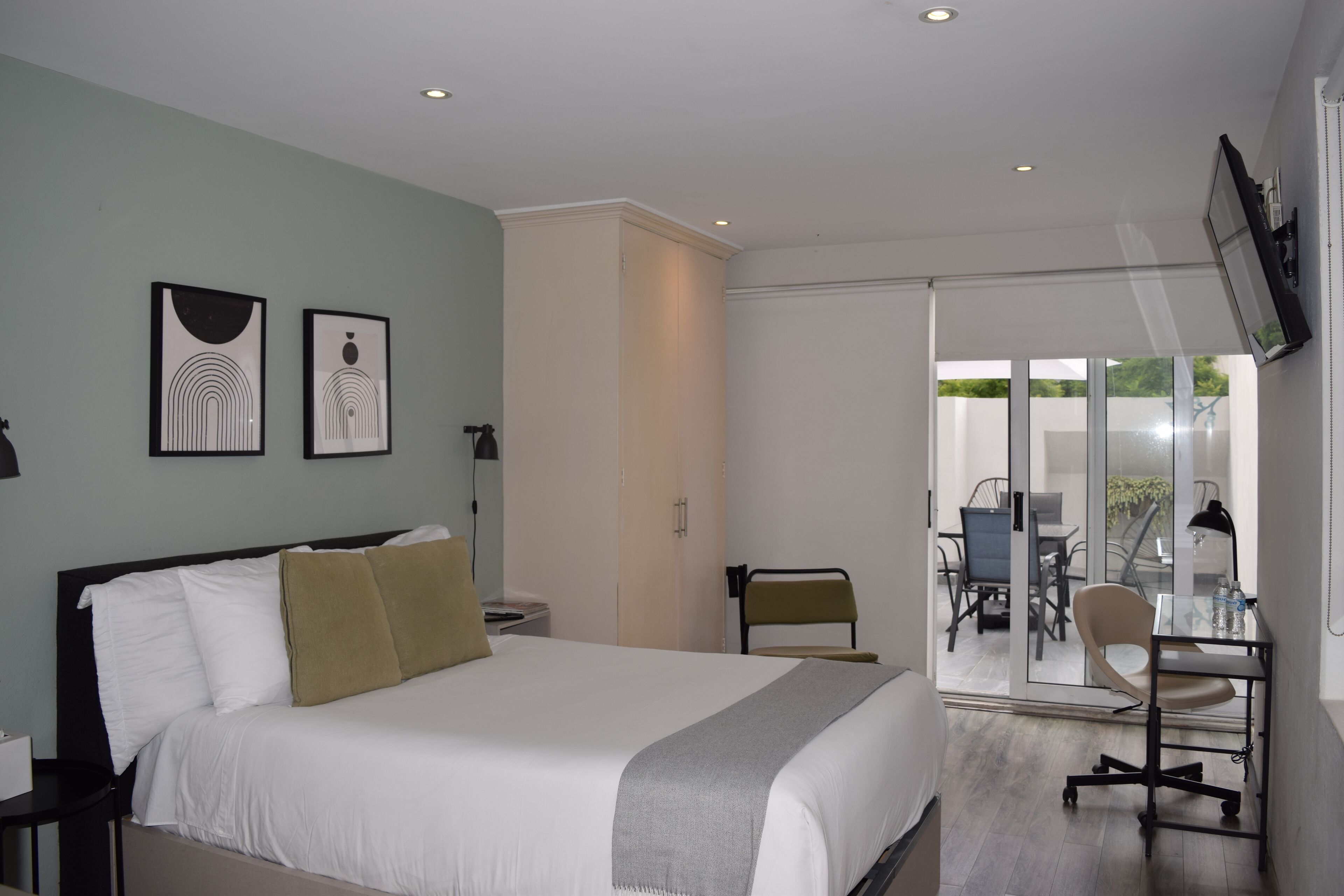 In-room safe, desk, laptop workspace, blackout curtains