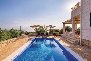 Outdoor pool - Villa Fjaka - private pool, mature gardens and stunning views over the Adriatic (Pag)