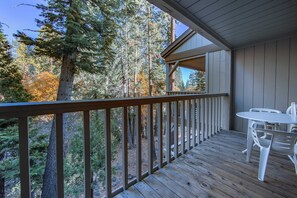 Lägenhet - flera sängar - balkong - utsikt mot bergen (Creekside Chalet) | Utsikt från rummet