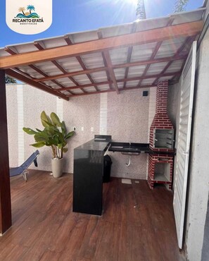Terrace/patio - Fully equipped duplex in Porto Seguro with pool and excellent location. (Porto Seguro)