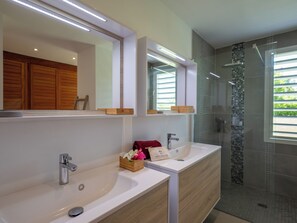 Shower, hair dryer, towels - Villa Zèbre (Saint-Francois)