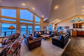 TV, fireplace - Tahoe Meadows Lakefront | Hot Tub | Beach (South Lake Tahoe)