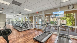 A gym with treadmills, stationary bikes, and a rowing machine. - Full Duplex on Longboat Key, Walk to the Gulf + Cedars East Club Access (Longboat Key)