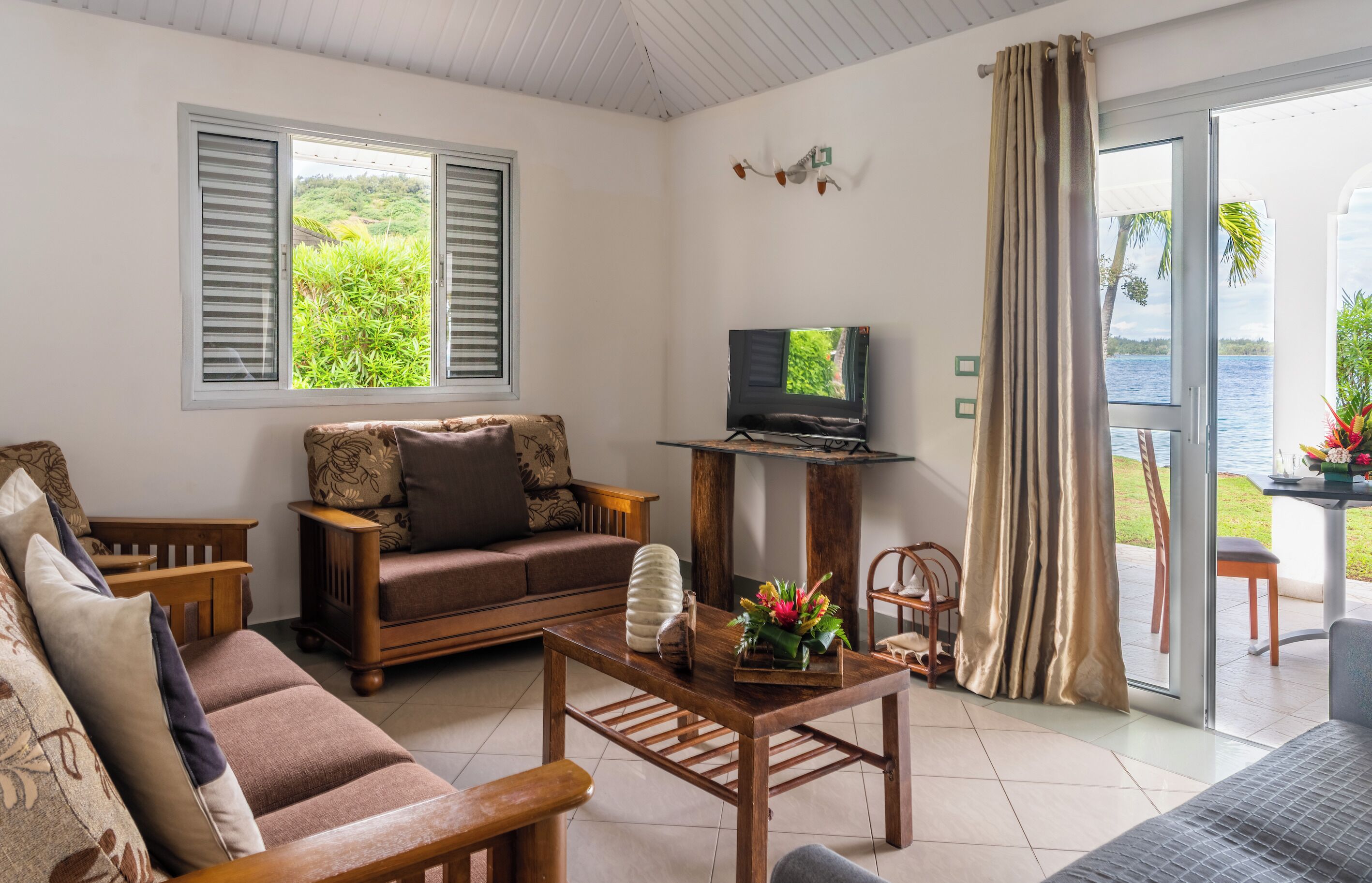 Ferienhaus, Meerblick | Wohnbereich