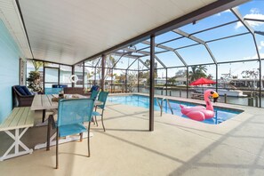 Pool - Beautiful Riverfront House — Screened Lanai, Pool, Private Dock & Pet‑Friendly!  🌊 (Cocoa Beach)