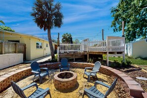 Terrace/patio - Sunny Pet-Friendly Retreat - Backyard with Lounge Seating, Firepit, Grill & Outdoor Patio! ☀️ (Cocoa)