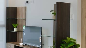 Leilighet – deluxe, balkong, fjellutsikt | Oppholdsområde