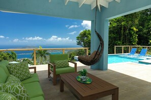 Outdoor pool, a heated pool - Ocean View Retreat- Mountain Top, Heated Pool, Generator (St Thomas)