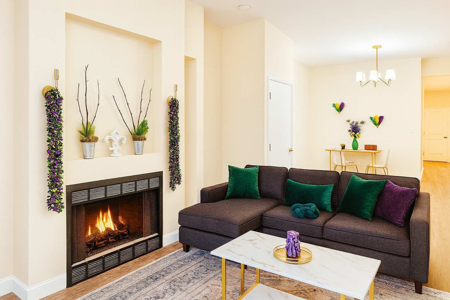 Fernseher, Kamin, Arbeitsbereiche