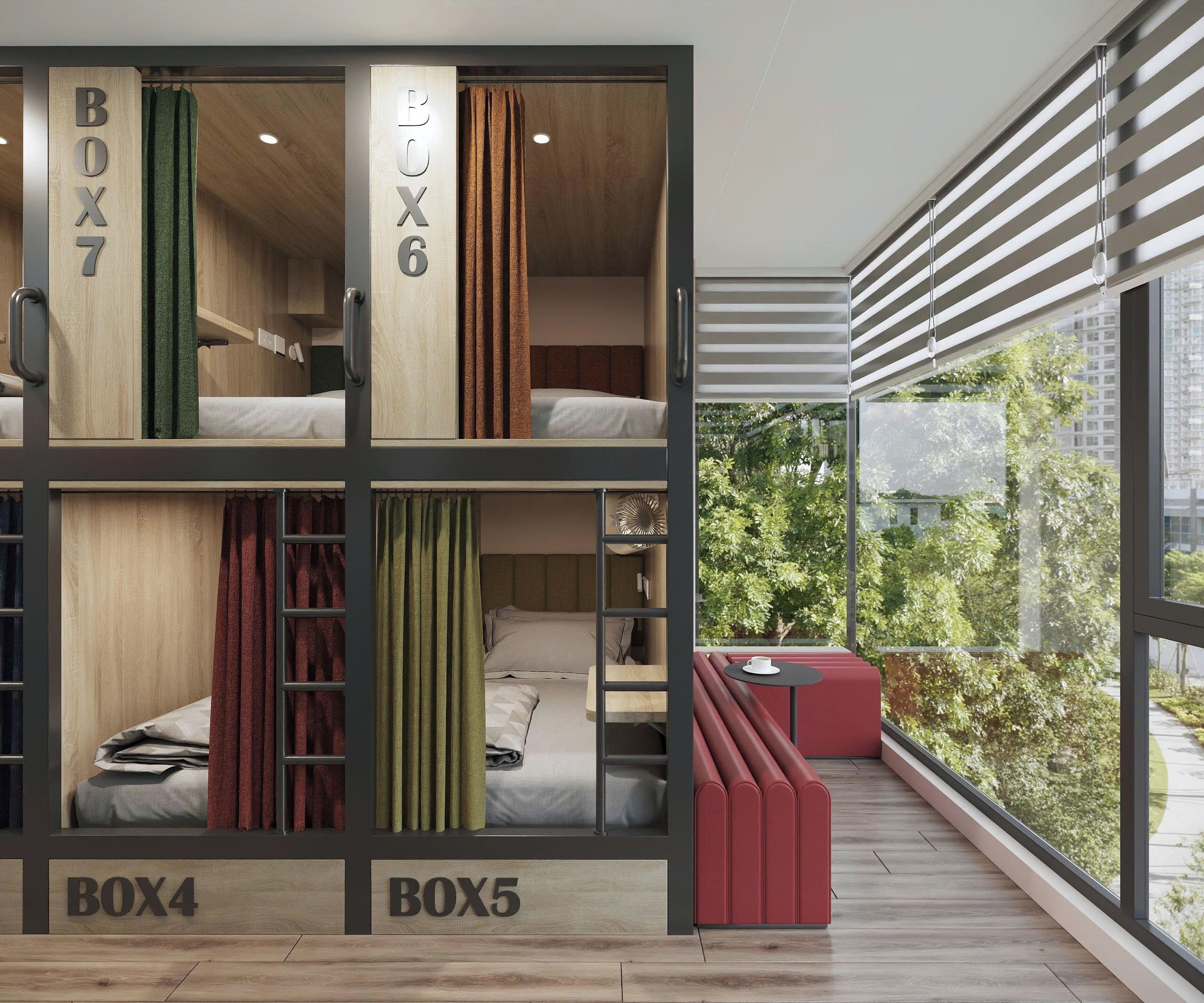 Asrama Umum (Bed in 6-Bed) | Seprai antialergi, meja kerja, ruang kerja ramah laptop, dan kedap suara