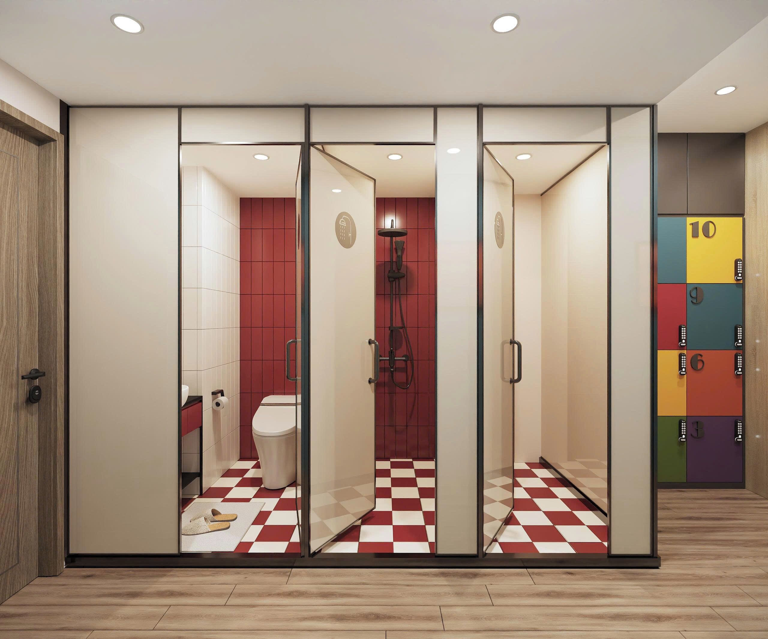 Asrama Umum (Bed in 6-Bed) | Kamar mandi | Shower, pengering rambut, handuk, dan sabun