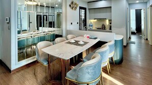 Luxury Apartment, 3 Bedrooms, Balcony, Lake View | Living area - Hopo Apt - Vinhomes Sky Lake Luxury  (Hanoi)