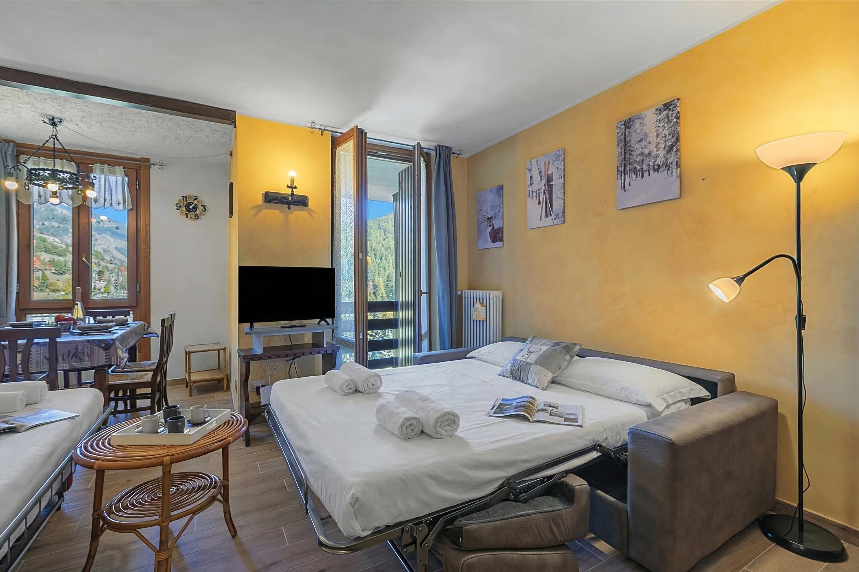 Estudio familiar, balcón, vistas a la montaña (Appartamento Rifugio dei Sogni)