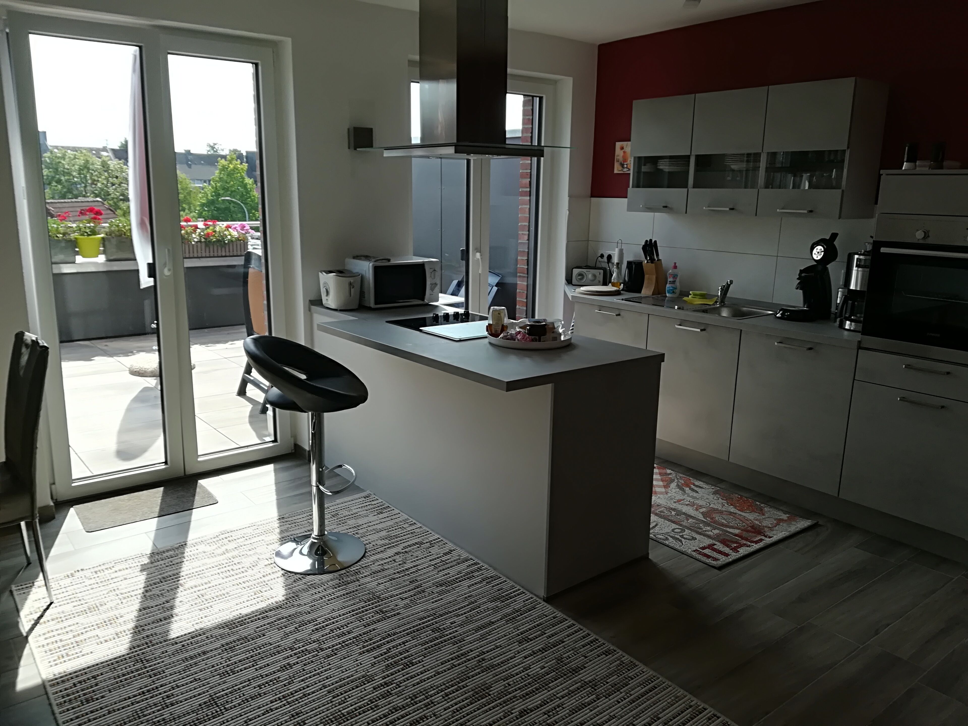 Kühlschrank, Mikrowelle, Herdplatte, Geschirrspüler