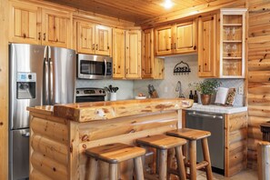 Fridge, microwave, oven, stovetop - Mountain Charm, Stone Fireplace, Chef's Kitchen, & Balcony | Cedar Ridge (Park City)