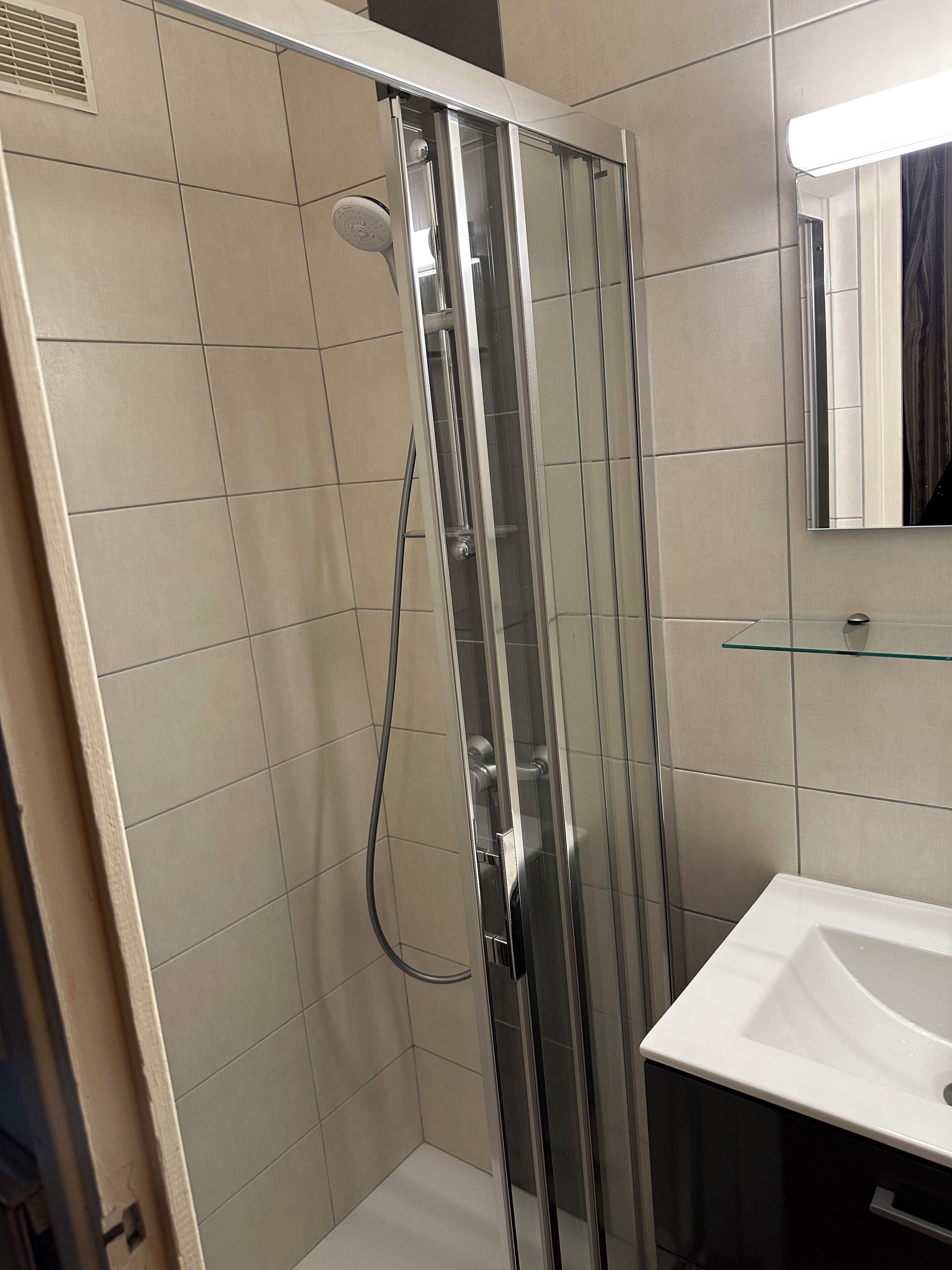 Shower, hair dryer
