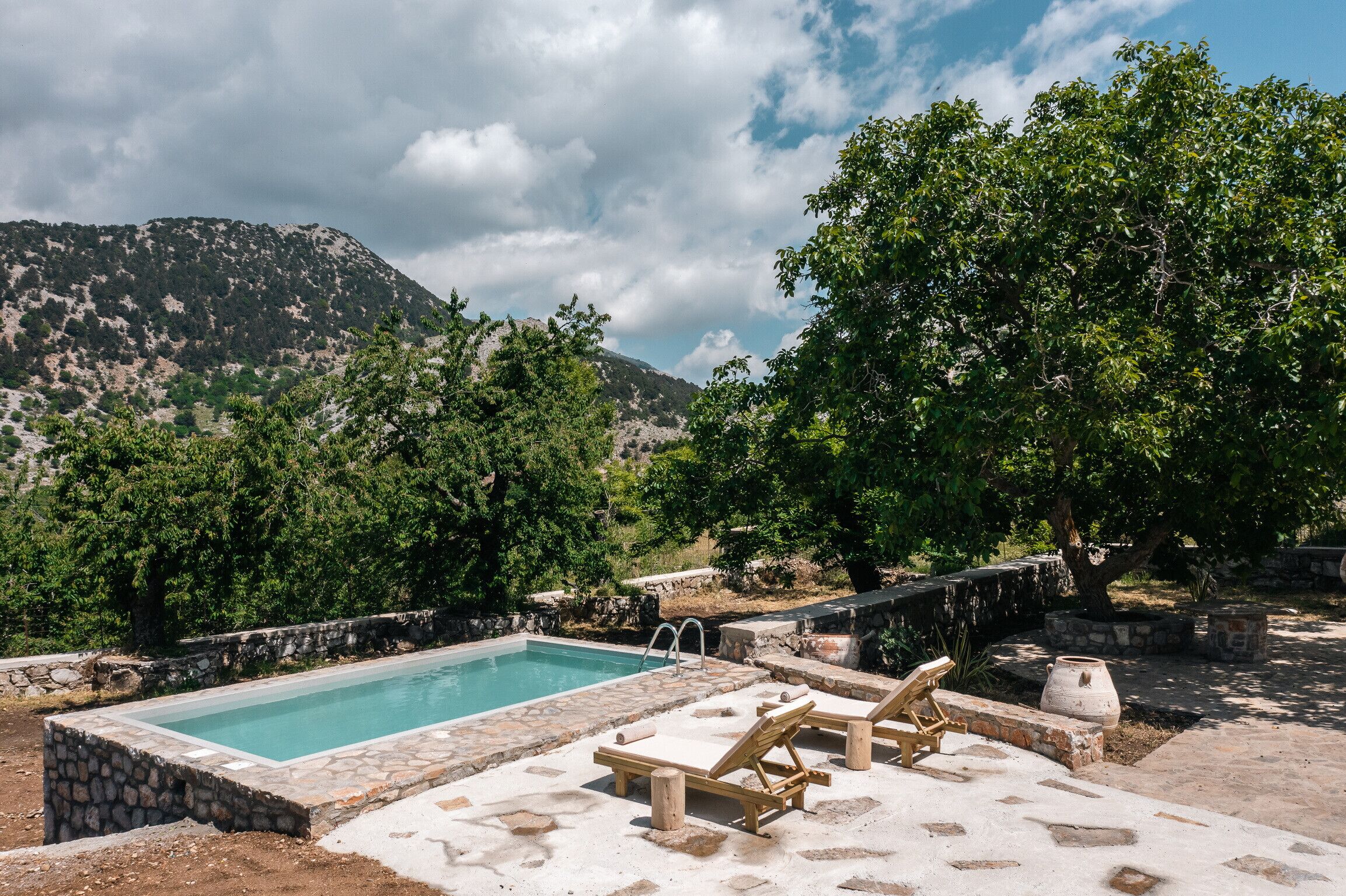 Ferienhaus, 1 Schlafzimmer, eigener Pool | Blick vom Balkon