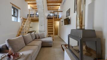 Ferienhaus, 1 Schlafzimmer, eigener Pool | Wohnzimmer
