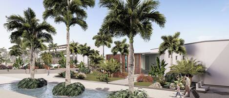 2 outdoor pools, pool umbrellas, pool loungers