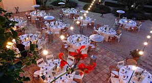 Outdoor banquet area