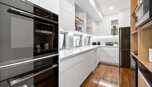 ثلاجة، ميكروويف، فرن، موقد طهي مسطح