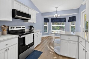 Microwave, oven, stovetop, dishwasher