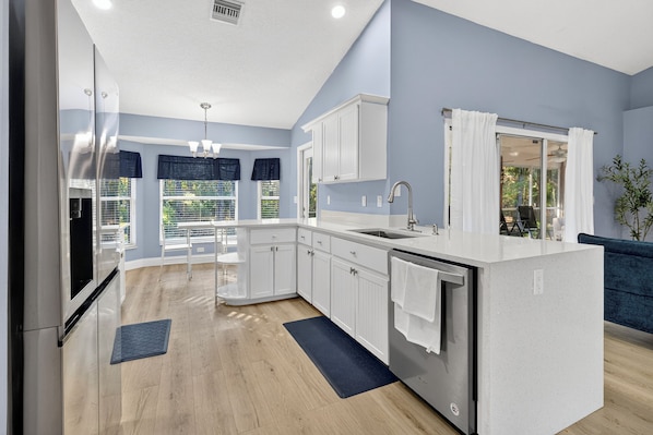 Microwave, oven, stovetop, dishwasher