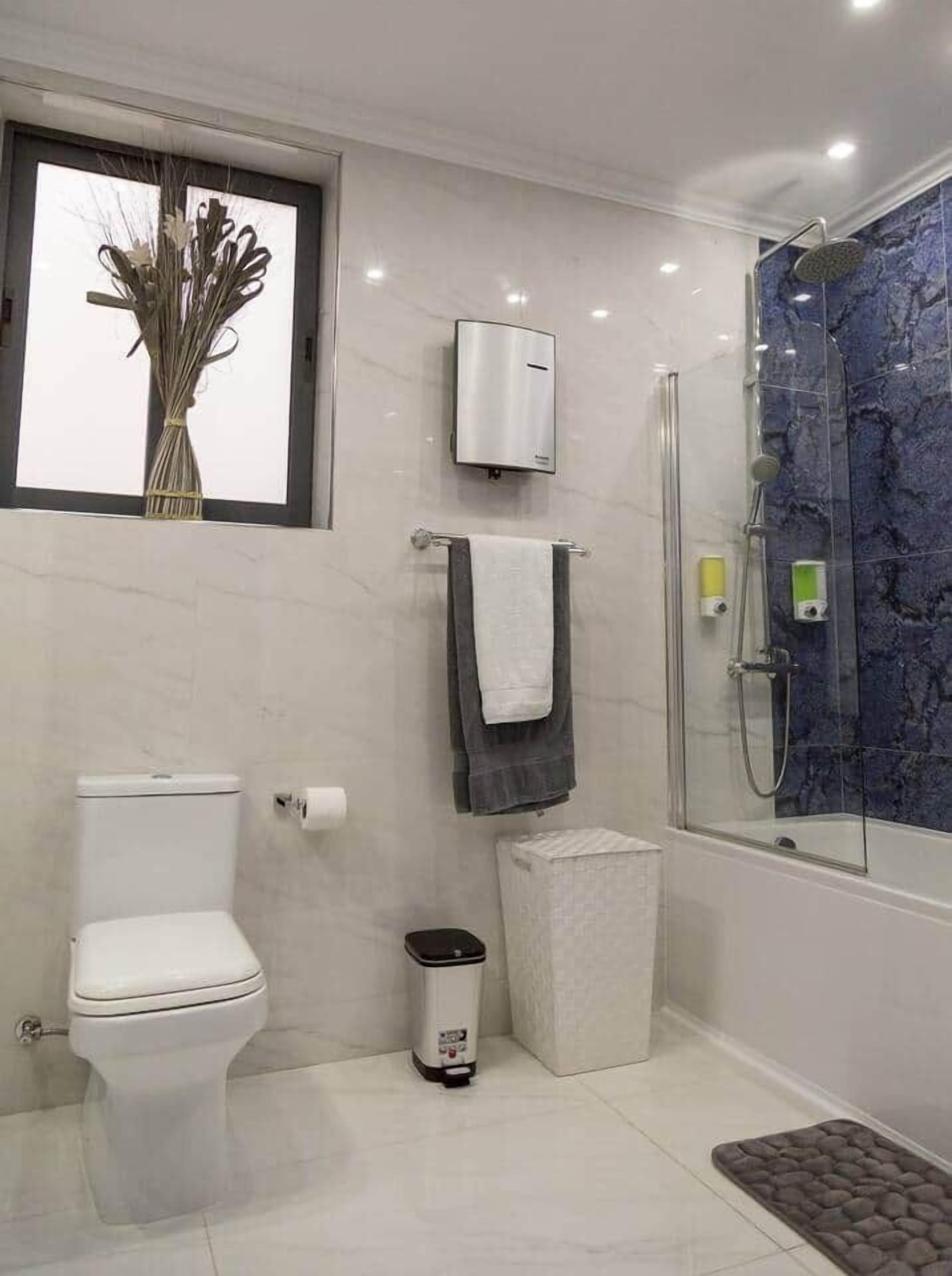 Secador de pelo, toallas