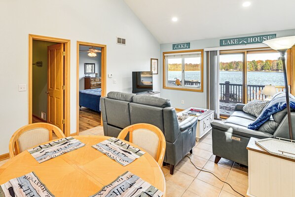 House (2 Bedrooms) | Interior - Dock & Gazebo! Lakefront Duplex Near South Haven (Grand Junction)
