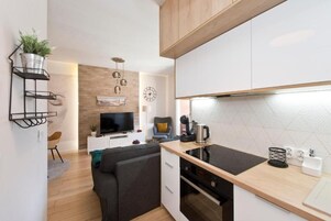 Apartament typu Comfort 75 | Hljóðeinangrun, straujárn/strauborð, ókeypis þráðlaus nettenging