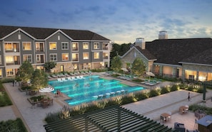Outdoor pool, pool loungers - Landing Apartments Birmingham - Sand Ridge (Birmingham)