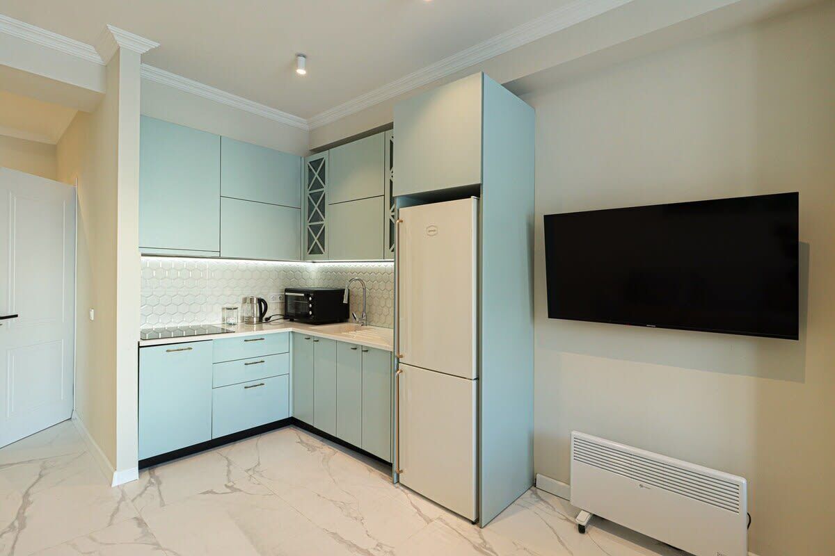 Fridge, stovetop, cookware/dishes/utensils