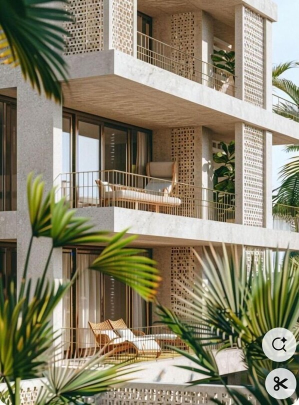 Vista frontal de la propiedad