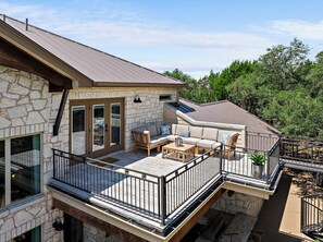 Terrace/patio - Private Resort w/ Pool & Spa, Theater Room, Outdoor Kitchen & Game Spaces (Wimberley)