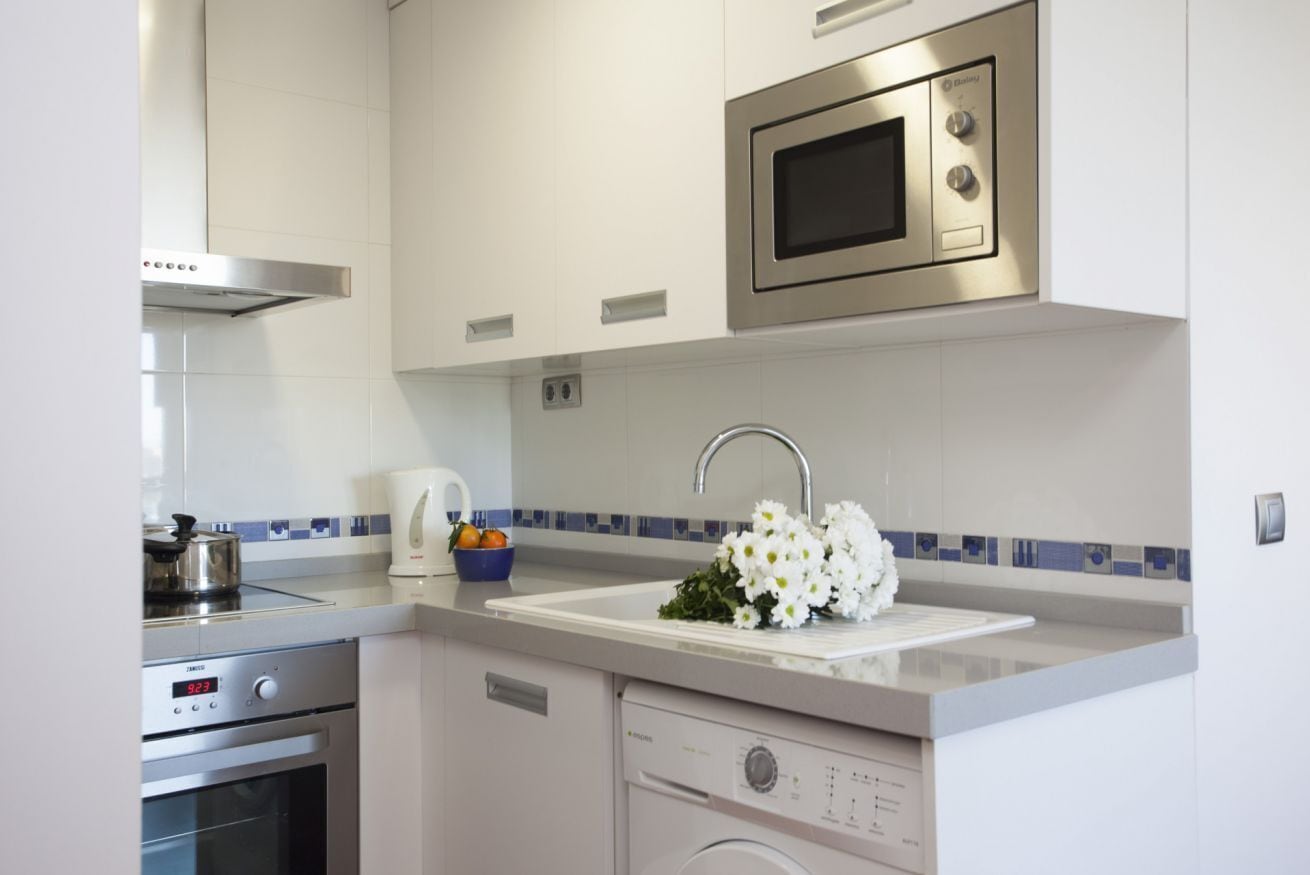 Fridge, microwave, dishwasher, toaster