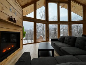 Living area - Mountain - Ski - Spa - Domaine du Massif | Log cabin on the slopes (Saint-Philémon)