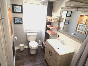 Serviettes fournies, savon, papier toilette