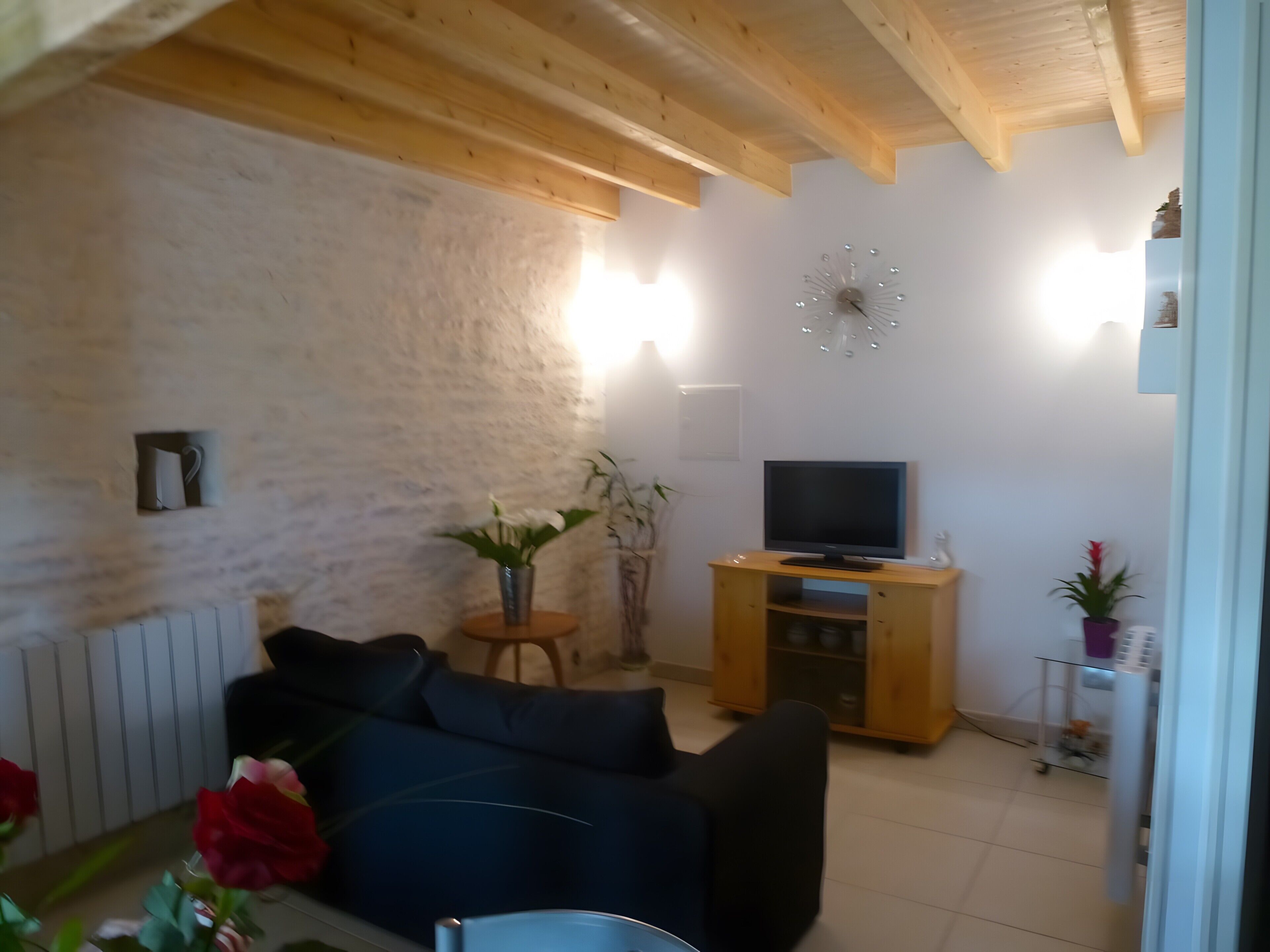 Tv och ett bordtennisbord