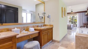 Hair dryer, towels, toilet paper