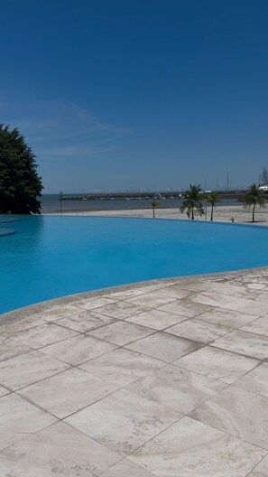 Private beach, beach bar