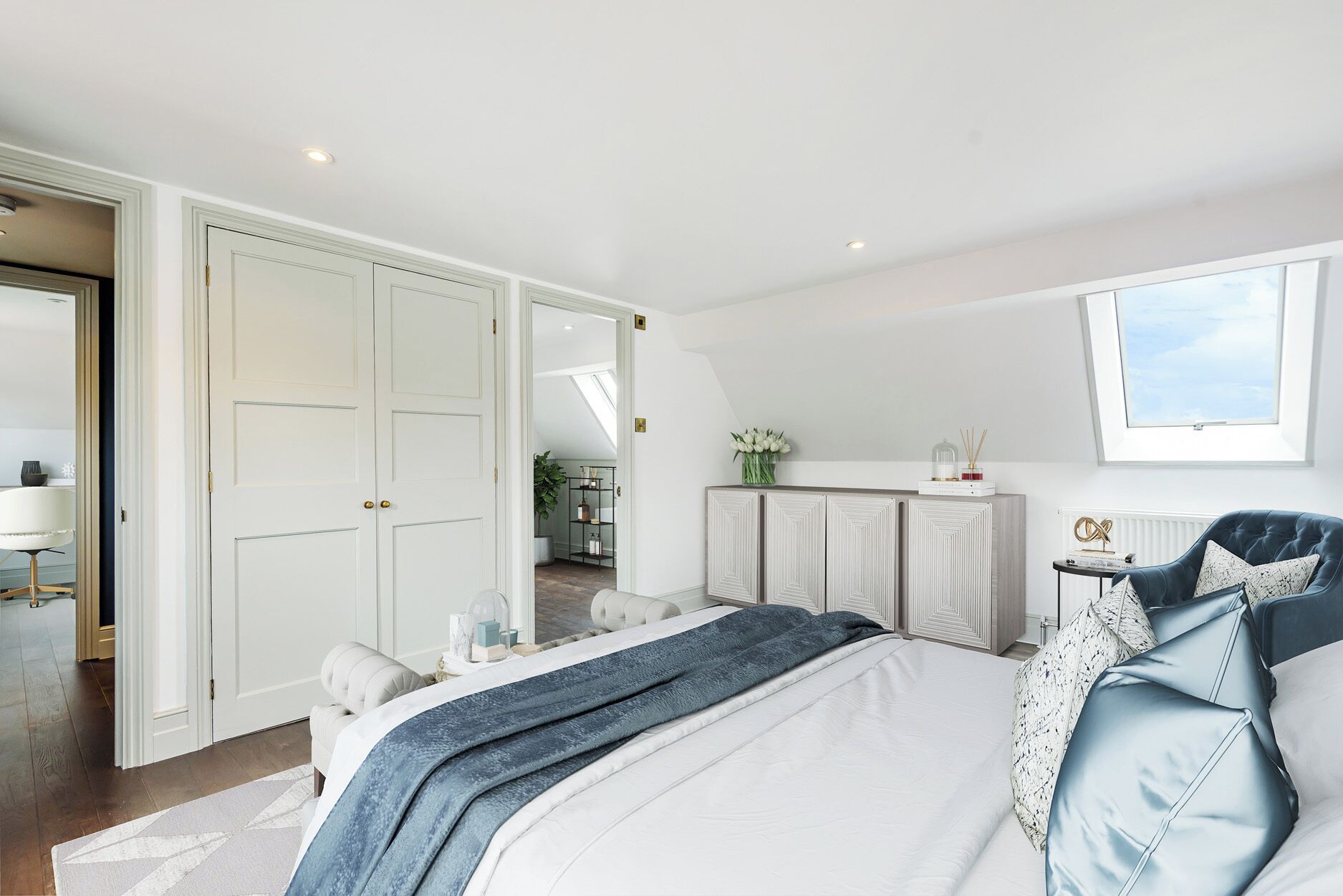 4 makuuhuonetta, yksilöllisesti sisustettu, yksilöllisesti kalustettu