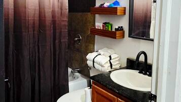 Towels, soap, toilet paper