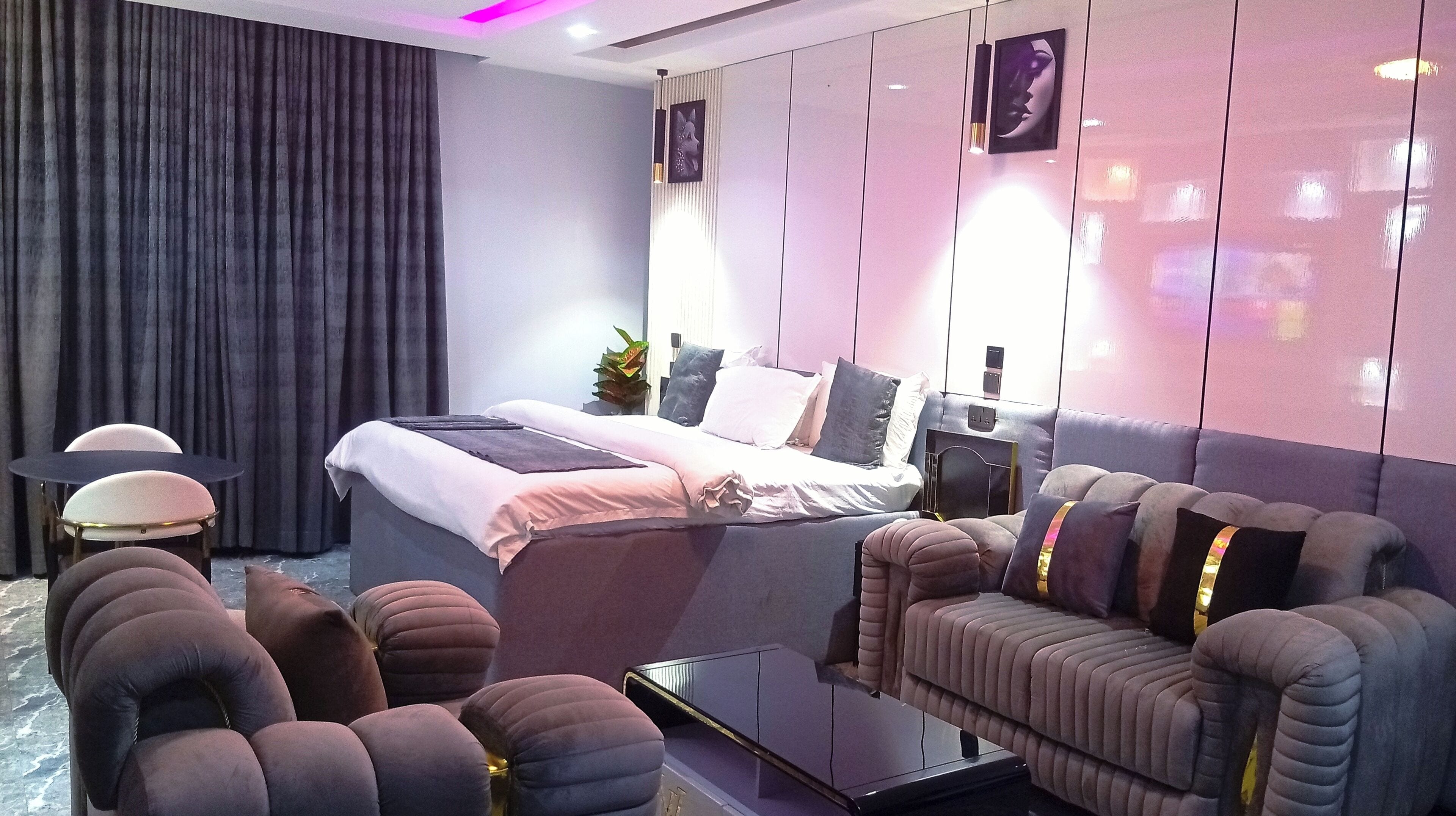 Chambre Double Supérieure pour 1 personne, vue ville | Coin séjour