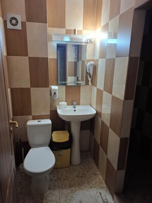 Een douche, gratis toiletartikelen, een haardroger, handdoeken